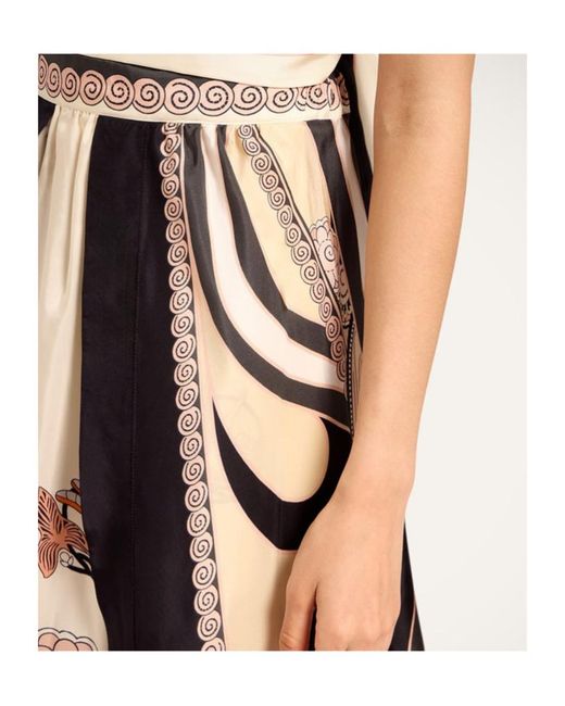 LaDoubleJ Black Floral-Print Midi Skirt