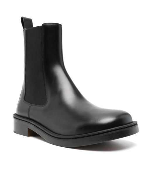 McQueen Black Elasticated Side Panel Ankle Boots for men