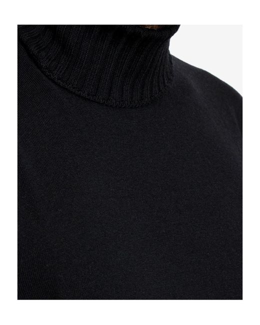 Gran Sasso Black Turtleneck Sweater for men