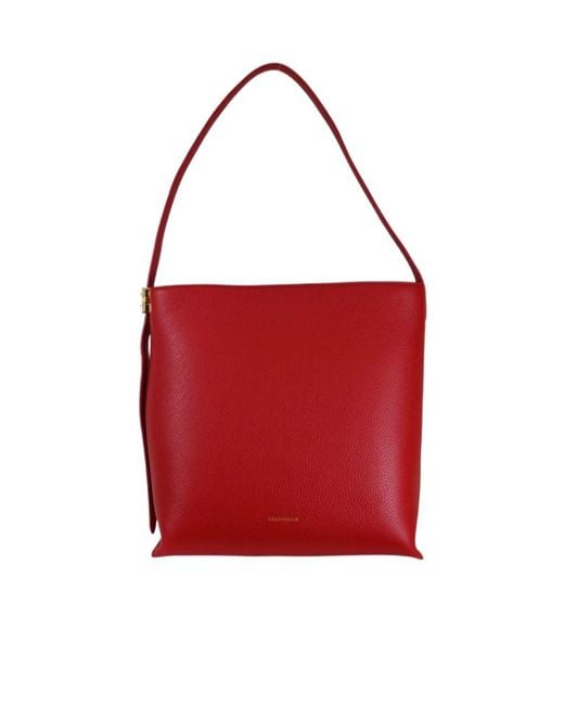 Coccinelle Red C-Me Logo Printed Hobo Bag