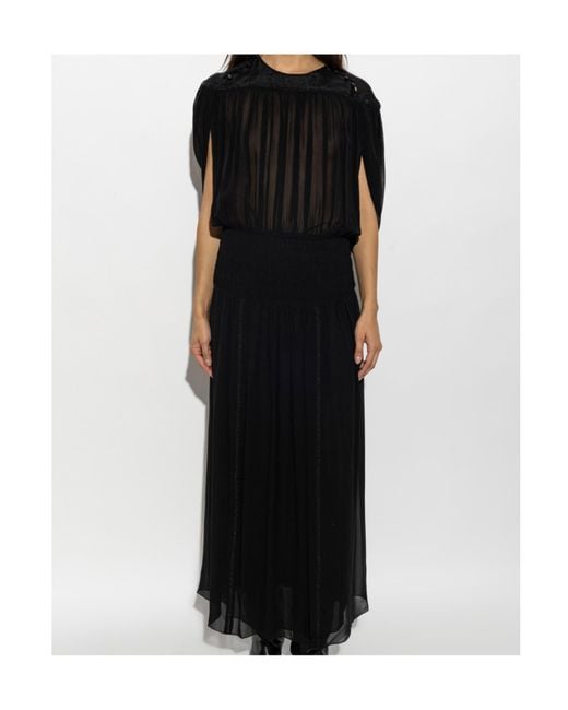 Isabel Marant Black Round Neck Short Sleeve Dress
