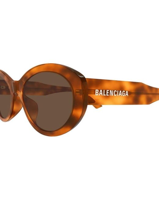 Balenciaga Brown Eyewear Oval Frame Sunglasses