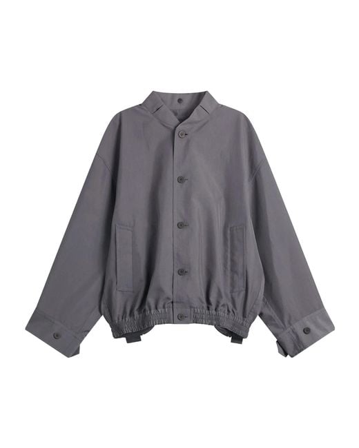 Homme Plissé Issey Miyake Gray Homme Plissé Issey Miyake Button Up Bomber Jacket for men