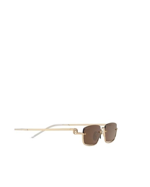 Gucci White Rectangular-Frame Sunglasses