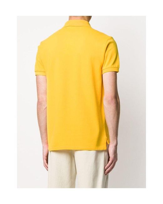 Polo Ralph Lauren Yellow Logo Embroidered Short-Sleeved Polo Shirt for men