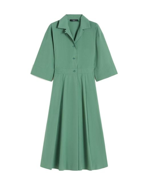 Weekend by Maxmara Green Button-Down Shirt Dress