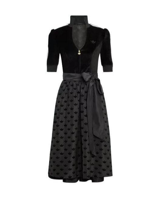 Adidas Originals Black V-Neck Midi Dress