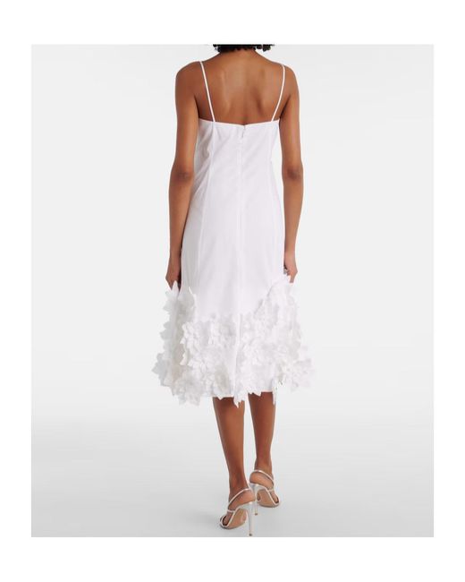 Jonathan Simkhai White Bella Floral-Appliqué Cotton Midi Dress