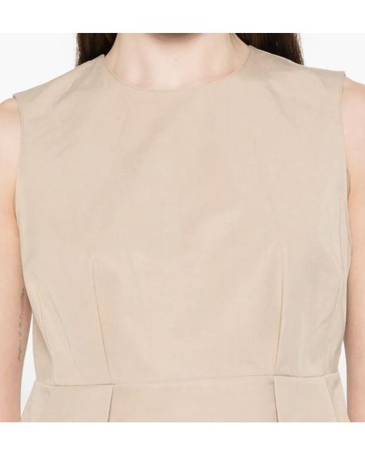 Vince Natural Pleated Sleeveless Top