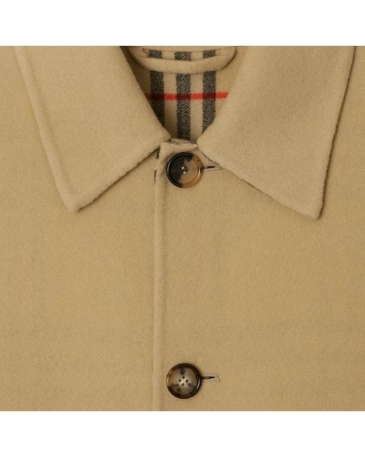 Burberry Natural Mid-Length Wool Car Coat for men