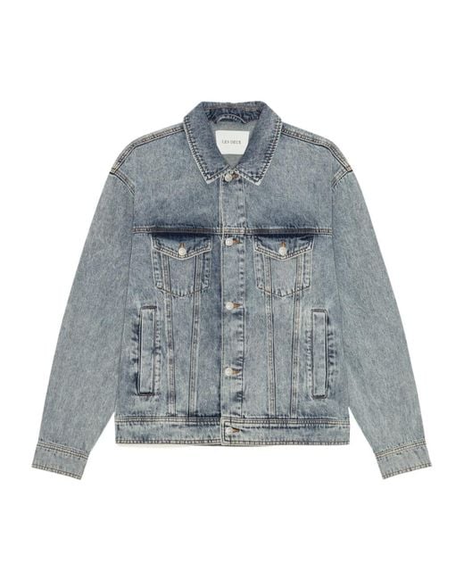 Les Deux Blue Buttoned Flap-Pocket Jacket for men