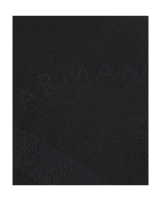 Armani Collezioni Black Logo Scarf for men