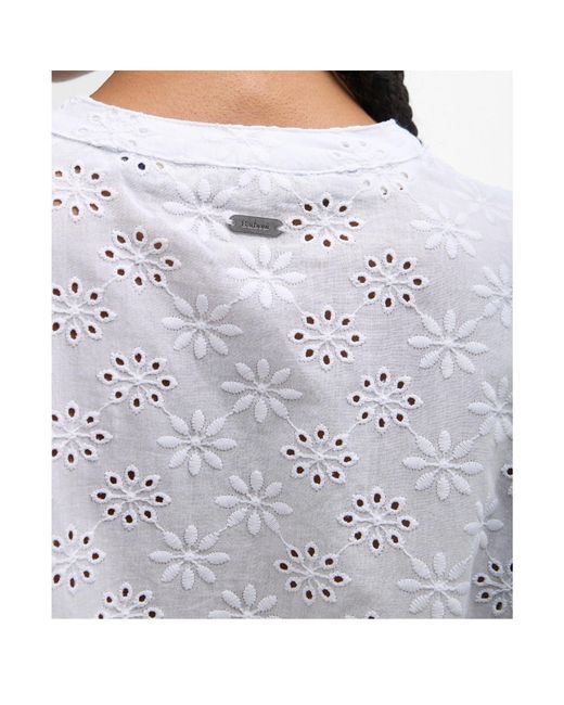 Barbour White Button-Front Blouse