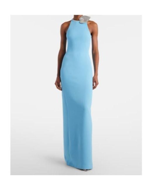 David Koma Blue Embellished Gown