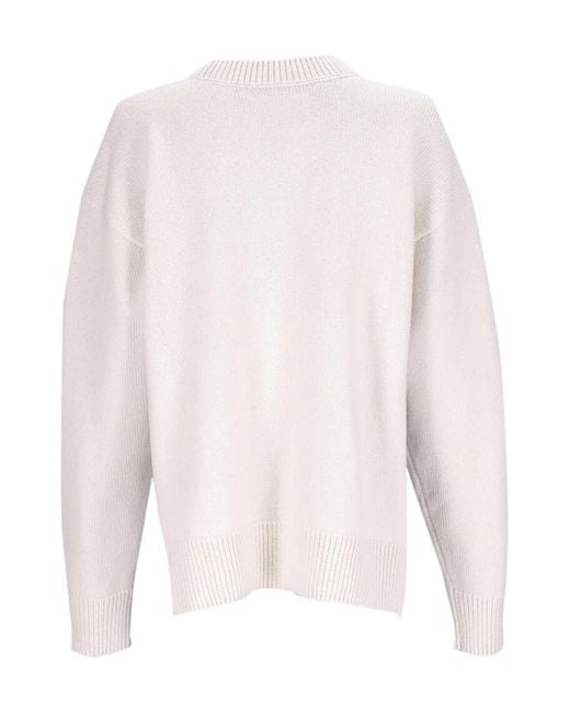 Jil Sander White Long-Sleeved Crewneck Jumper