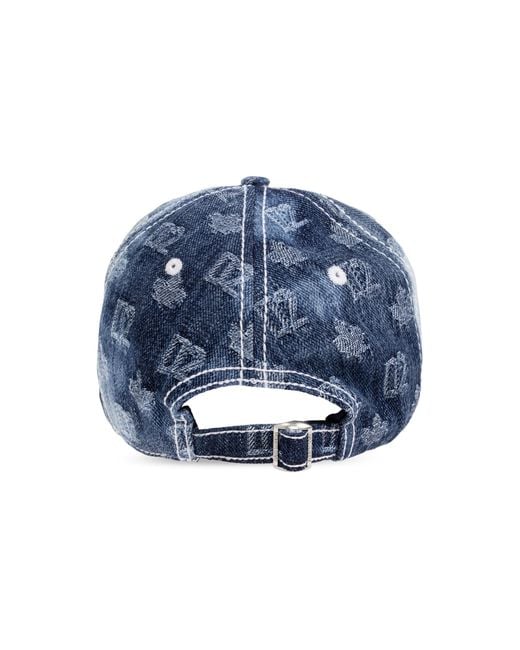 DSquared² Blue D2 Monogram Baseball Cap