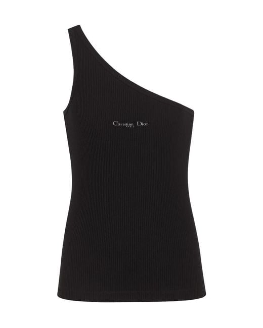 Dior Black Asymmetric Tank Top