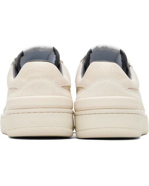 Lanvin White Clay Mesh Sneakers for men