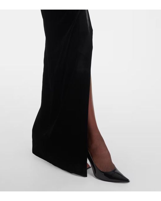 Alessandra Rich Black Lace And Velvet Dress