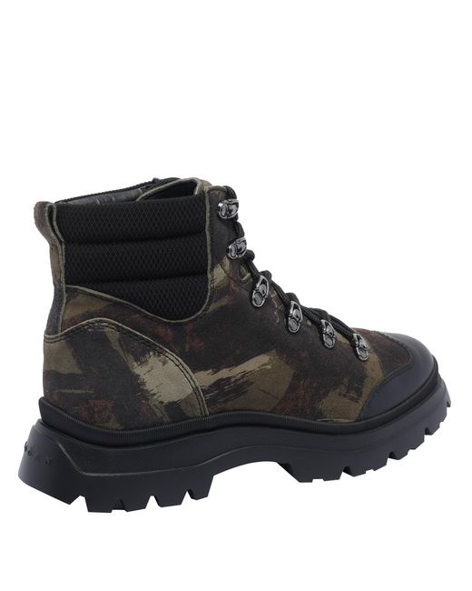 Hogan Black Camouflage Lace-Up Boots for men