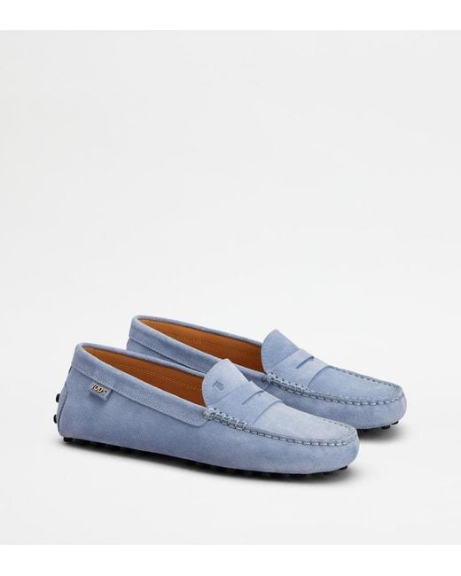 Tod's Blue Leather Loafers