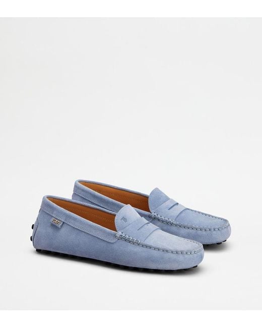 Tod's Blue Leather Loafers