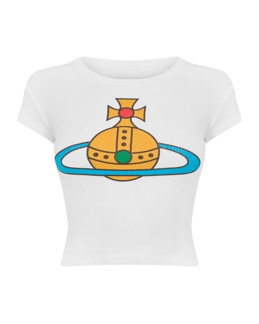 Vivienne Westwood White Viv Os Baby Tee