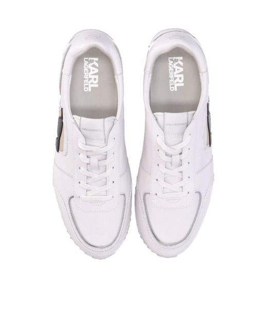 Karl Lagerfeld White Karl Patch-Detail Low-Top Sneakers