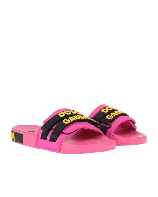 Dolce & Gabbana Pink Minimalist Slippers