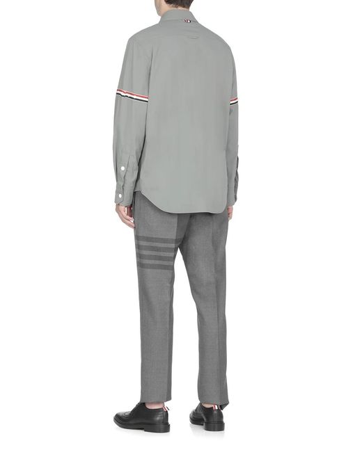 Thom Browne Gray Buttoned Long-Sleeved Shirt for men