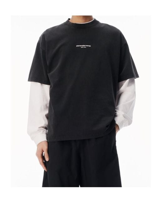 Alexander Wang Black Crewneck Short-Sleeved T-Shirt for men
