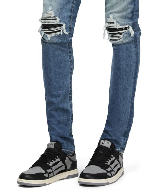 Amiri Gray Round Toe Low-Top Casual Shoes for men