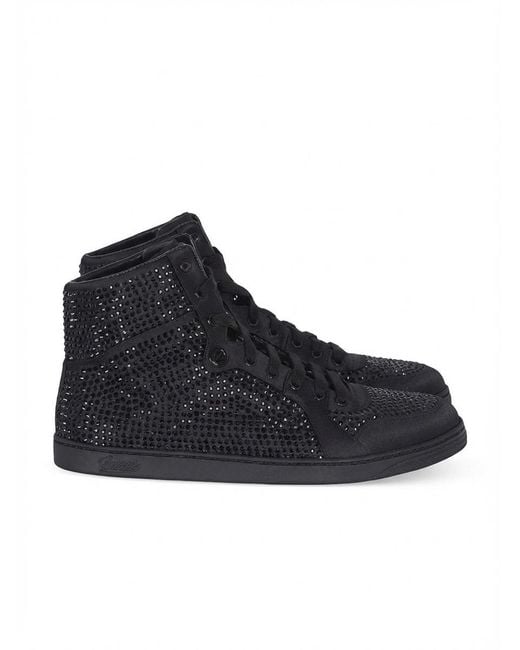 Gucci Black Strap-Up Casual Sneakers for men