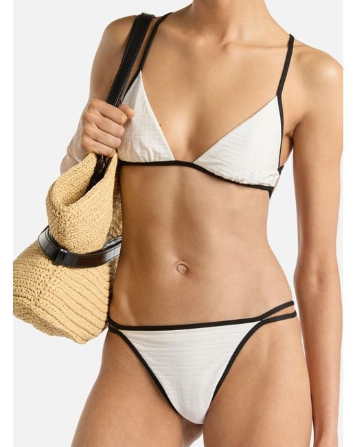 Balmain White Monogram Lycra Swimsuit