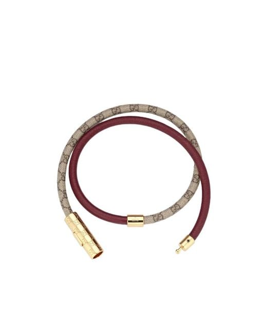 Gucci Brown Double Bracelet With Gg Detail for men