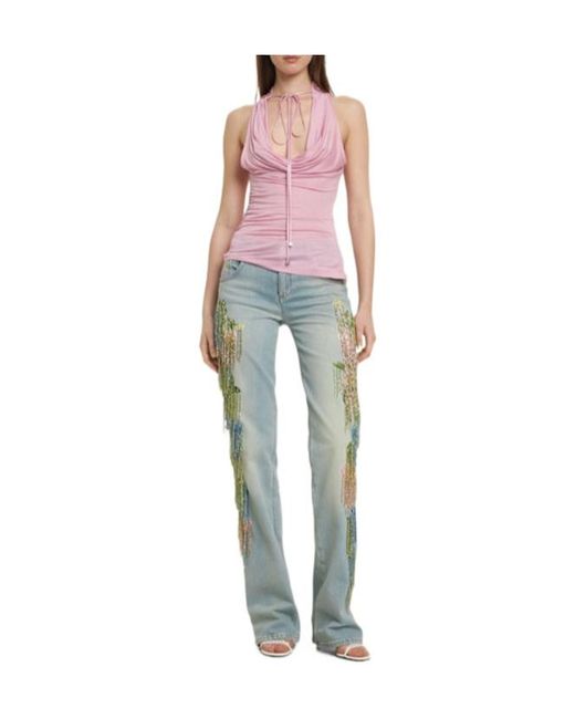 Blumarine Pink Jersey Sablé Top