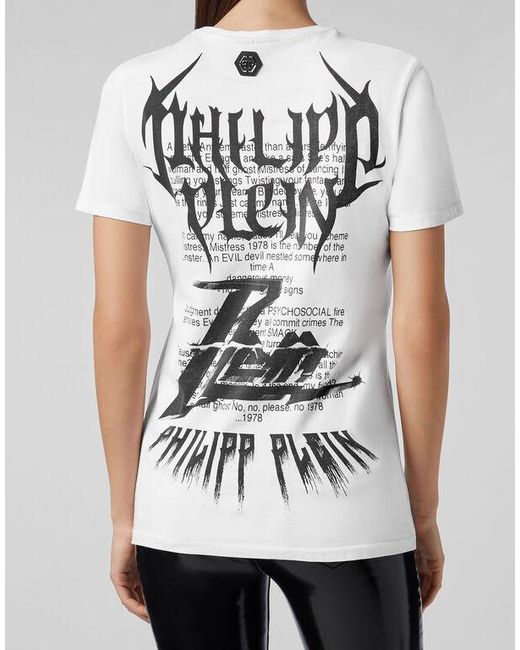 Philipp Plein White Logo Details T-Shirt