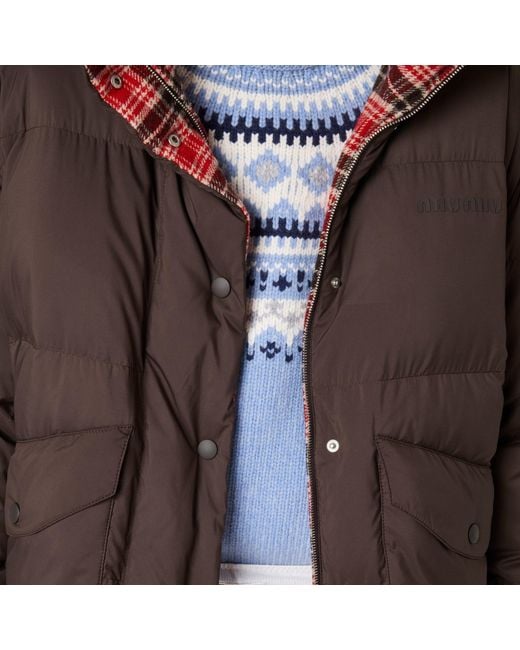 Miu Miu Brown Zip-Up Reversible Down Jacket