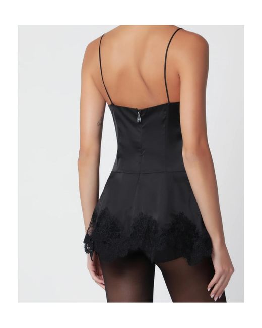 ROTATE BIRGER CHRISTENSEN Black Camisole Lace Top