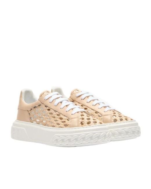 Casadei Natural Versilia Woven Slip-On Sneakers