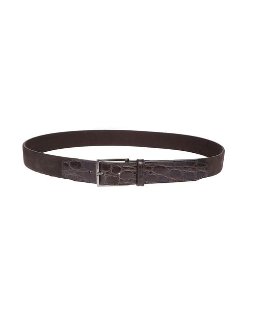 Orciani White Embossed Buckle Belt for men