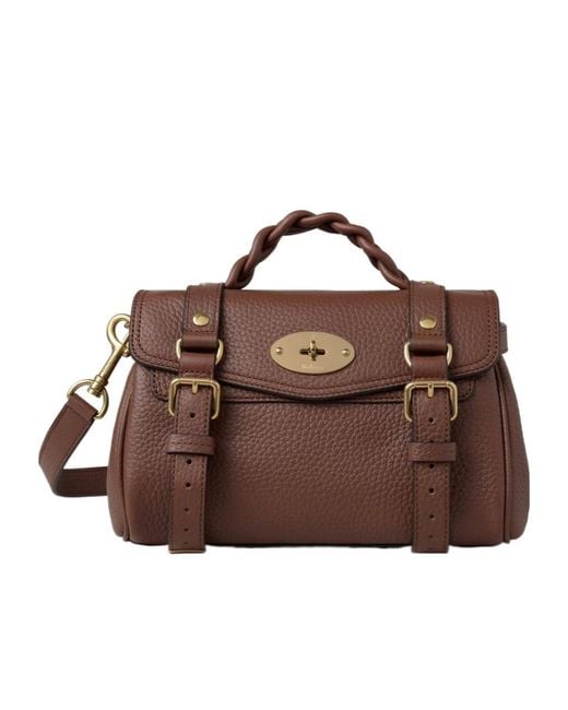 Mulberry Brown Alexa Buckled Mini Crossbody Bag