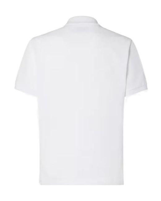 Fendi White Logo Embroidered Short-Sleeve Polo Shirt for men
