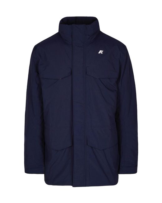 K-Way Blue Manuel Warm Ottoman Waterproof Mid Jacket for men