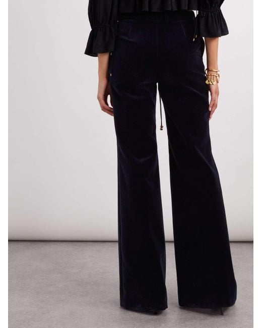 Chloé Black Chloé Flared Velvet Tailored Pants