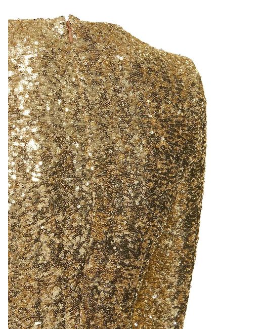 Michael Kors Natural Sequined Pendant Mid-Length Dress