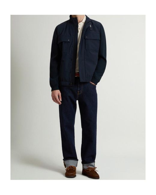 Woolrich Blue Two Layers Hybrid Flap-Pocket Jacket for men