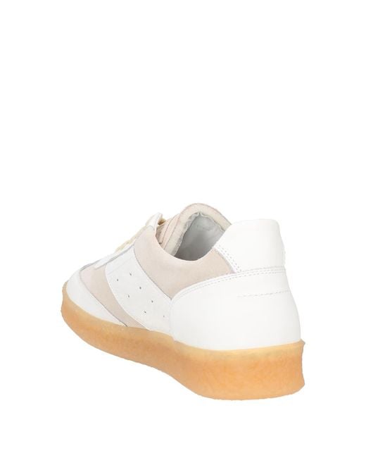 MM6 by Maison Margiela White Color-Block Leather Casual Shoes