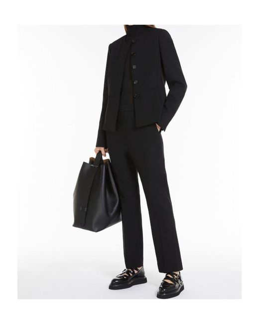 Max Mara Black Round-Necked Jacket