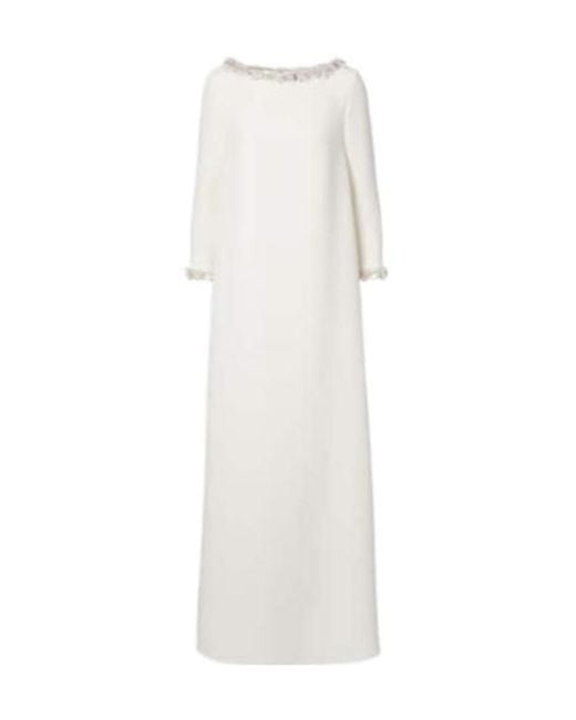 Safiyaa White Bridal Lanai Embellished Crêpe Gown